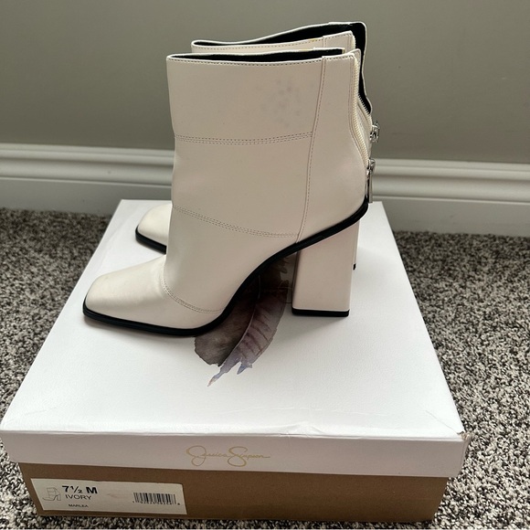 Jessica Simpson Marlea Ankle Boots in Ivory - Picture 2 of 8